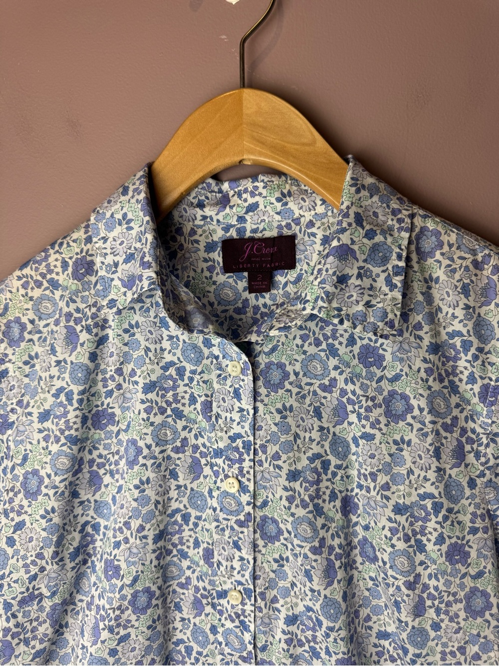J Crew Slim perfect shirt in Liberty of London D'Anjo floral J0033 - Sz 2 - Picture 3 of 9